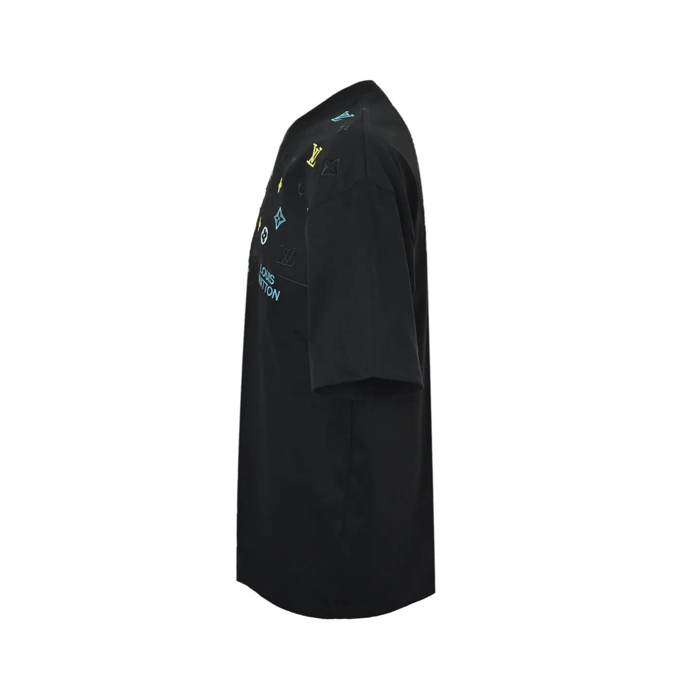 Louis Vuitton/Louis Vuitton 26ss wave pattern color block presbyopic embroidered short sleeves